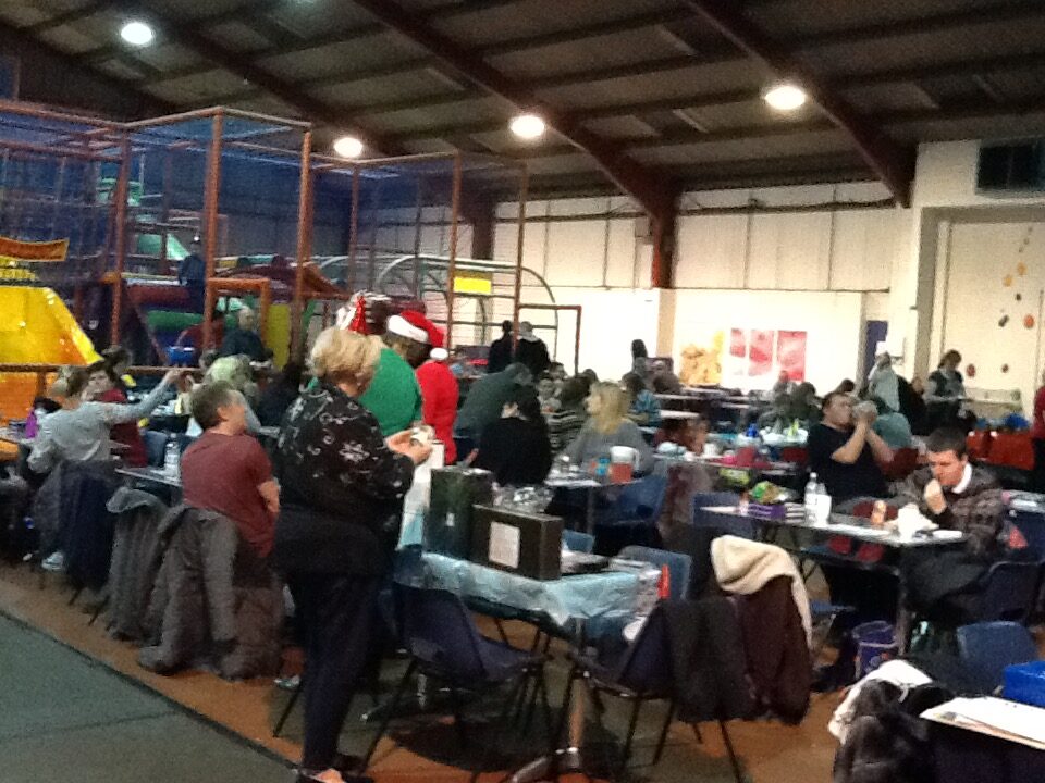Soft play centre packed with families at RAGS Christmas party, 2015