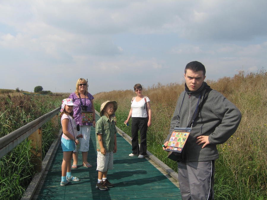 RAGS group on a nature reserve boardwalk during a family outing, 2014